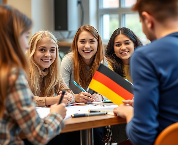Studenten bereiten sich optimal auf die telc C1 Hochschule Prüfung vor
